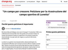 Petizione ricostruzione campo sportivo Lunetta (Mantova) 2024