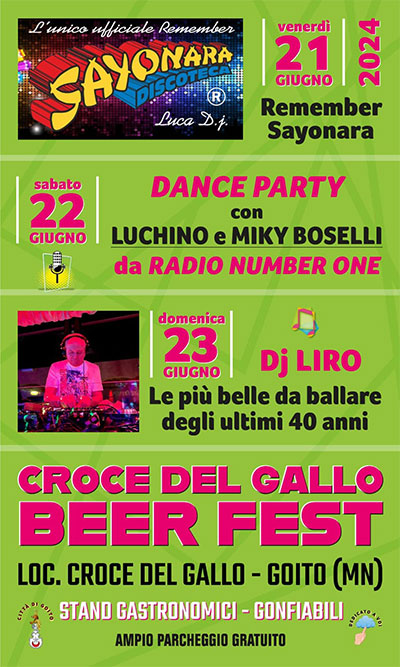 Festa della Birra Croce del Gallo di Goito (MN) 2024