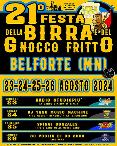 Festa della Birra e del Gnocco Fritto 2024 Belforte (MN)