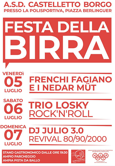 Festa della birra 2024 Castelletto Borgo (MN)