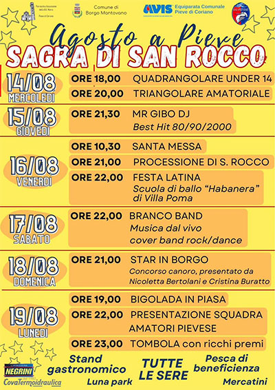 Sagra San Rocco 2024 Pieve di Coriano (MN)