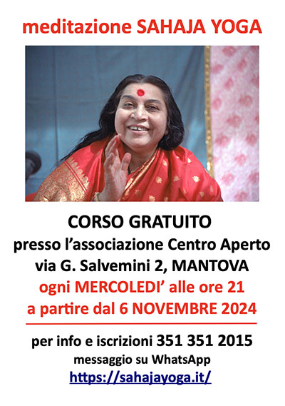 Corso meditazione Sahaja Yoga Mantova 2024